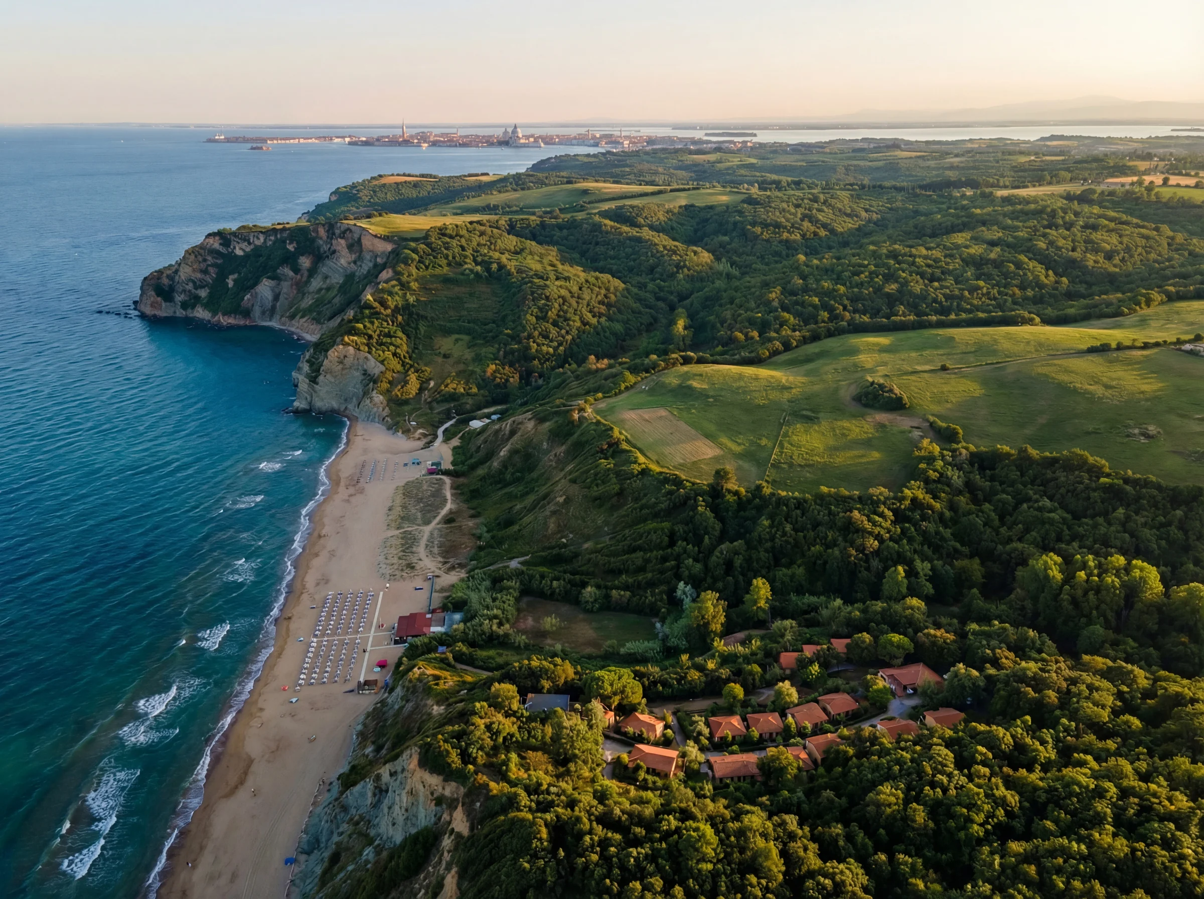 Foto aerea della spiaggia di Cavallino Treporti