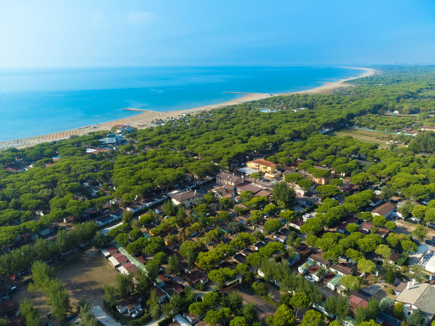 Vista aerea della spiaggia di Cavallino Treporti